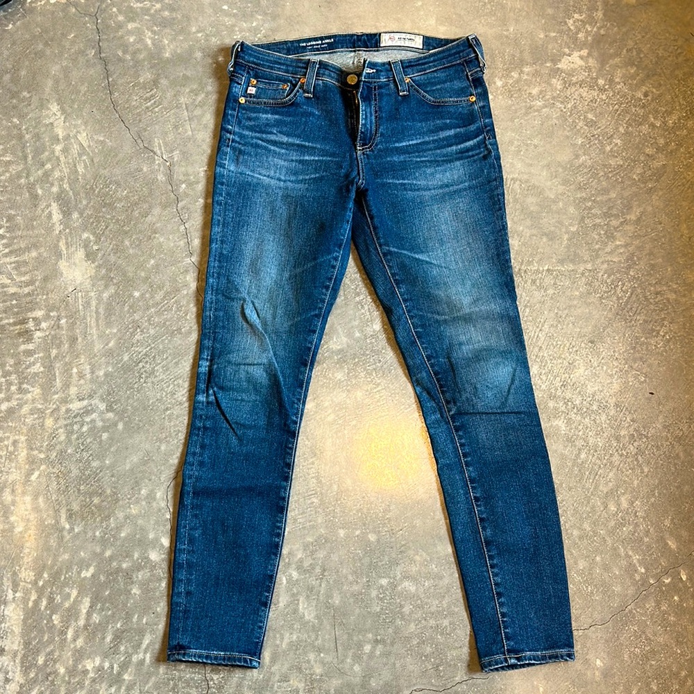 blue, super skinny ankle jeans (the legging ankle)